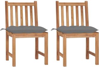 vidaXL Sillas De Jard&iacute;n 2 Uds Madera Maciza De Teca Con Cojines Vidaxl