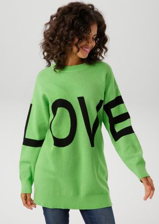 Aniston Strickpullover mit eingestricktem LOVE-Schriftzug
