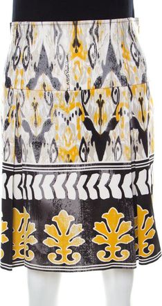 Roberto Cavalli Multicolor Batik Printed Jersey Pleated Skirt