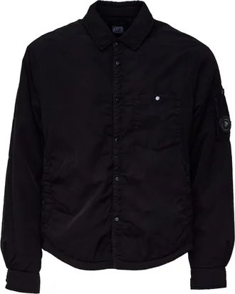 C.P. Company Padded Button Overshirt with Classic Collar and Quilted Detailing