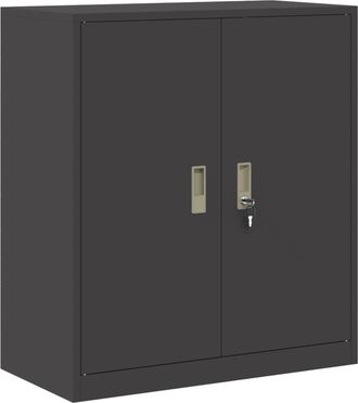 vidaXL Armario De Almacenamiento Negro 80 X 40 X 90 Cm Acero Vidaxl