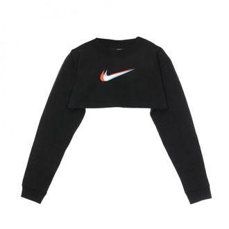 Nike Kort Korte Mouwen Crop Print Top - Dames - Sportshirts - Zwart - L - Katoen - Fitness