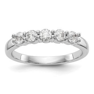 Diamond2Deal 14k White Gold Lab Grown Diamond Wedding Band Ring 1/2Ct Clarity- VS Color- D-E