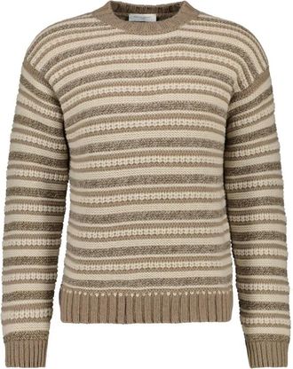 Daniele Fiesoli 0082 80 Ronde hals gebreide kleding - Heren - Ronde hals truien - Bruin - 2XL - Wol - Truien & Vesten