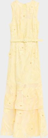 Milly Anna Grand Fleur Floral-Embroidered Maxi Dress