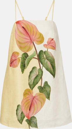 Farm Rio Anturium Golden linen minidress