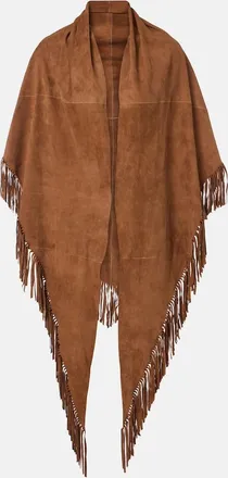 Nour Hammour Fringed suede shawl