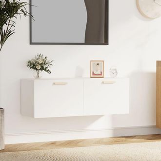 vidaXL Vidaxl - Armario De Pared Madera Contrachapada Blanco 100x36,5x35 Cm