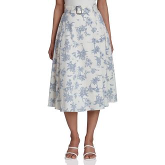 Bagatelle Belted Midi Skirt in Vacation Toile at Nordstrom Rack, Size X-Large