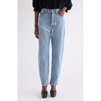 Chlo&eacute; Barrel Leg Jeans in Tiger Lily Blue at Nordstrom, Size 27
