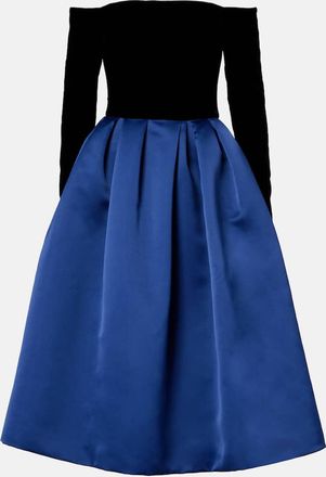 Carolina Herrera Abito midi in crêpe e raso