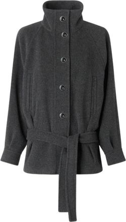 Pinko Jassen - Dames - Jas met riem - Grijs - S - Jassen