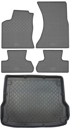 OEM Audi Q5 I 8r Suv (5 Puertas) De Noviembre De 2008 A Diciembre De 2016. Juego De Alfombrillas De Goma Para Coche + Alfombrilla Para Maletero