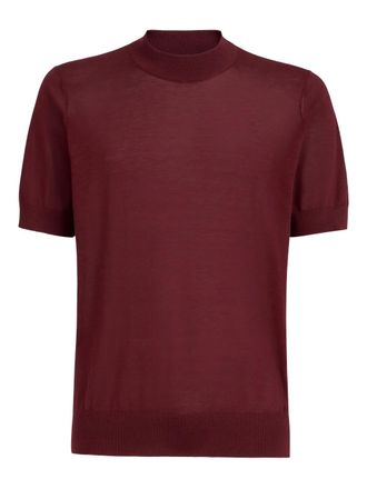 Brunello Cucinelli T-shirt con collo rialzato - Rosso