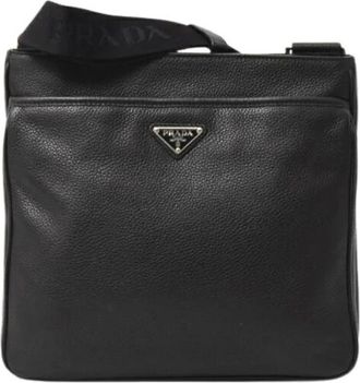 Prada Pre-owned Cross Body Bags, male, Black, Size: ONE SIZE Pre-owned Calf Crossbody Bag