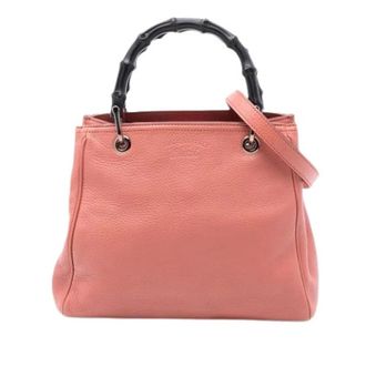 Gucci Pre-owned Bamboo Shopper Satchel - Dames - Pre-owned - Roze - Maat: ONE Size Leer
