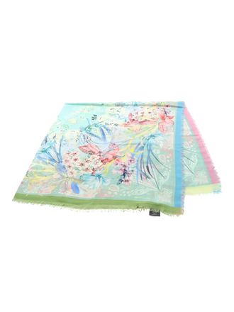 Etro 2010 wollen sjaal met bloemenprint - Blauw