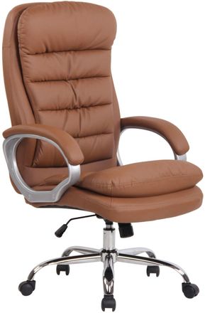 Clp Silla de oficina giratoria regulable en Simil cuero Marr&oacute;n claro