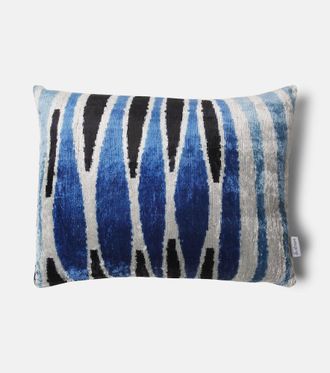Les-Ottomans Striped cotton and silk velvet cushion