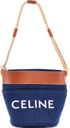 Celine Rope Denim Small bucket bag - Blauw