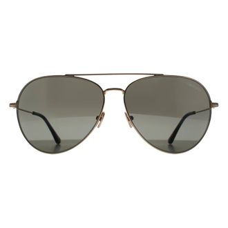 Tom Ford Aviator Shiny Rose Gold Smoke Grey Dashel FT0996