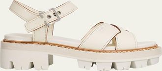 Prada 55mm Leather Platform Sandals