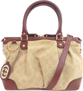 Gucci Brown Canvas Tote Bag (Pre-Owned)