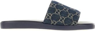 Gucci Schoenen, Heren, Blauw, 42 EU, Denim, Slide Sandal