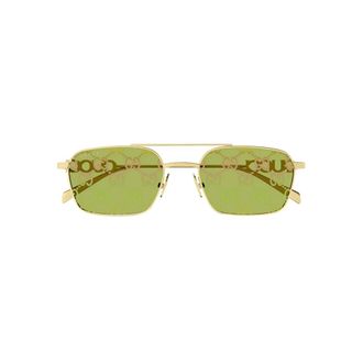 Gucci Sunglasses, female, Green, Size: 54 MM Metallic Sunglasses Ss25 Stylish Design