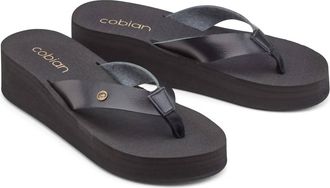 Cobian Womens Valencia Wedge Flip-Flop Sandals In Black