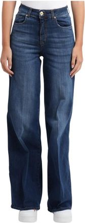 Fracomina Wide Jeans - Dames - Loose Fit Jeans - Blauw - W30 - Jeans