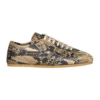 Dries Van Noten Schoenen, Dames, Beige, 37 EU, Leer, Marathon Leren Sneaker