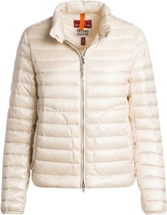 Parajumpers Kort donsjack - Dames - Gewatteerde jassen - Beige - L - Nylon - Jassen