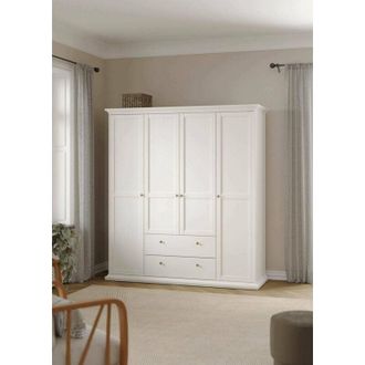 Dmora Dmora - Guardaroba grande Amarena, Mobile camera da letto, Cabina armadio portabiti, Armadio appendiabiti, 181x61 h201 cm, Bianco