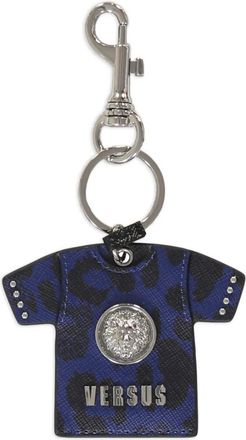 Versace Medusa Head-motif keyring - unisex - Saffiano Leather/Metal - One Size - Blue