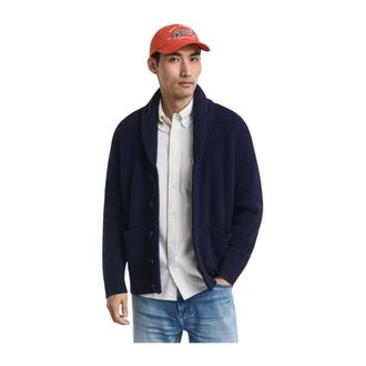 GANT Heren, Truien, Blauw, Maat: 4XL Wol