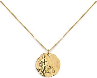 Monica Vinader Zodiac Charm Pendant Necklace in 18K Gold Libra at Nordstrom