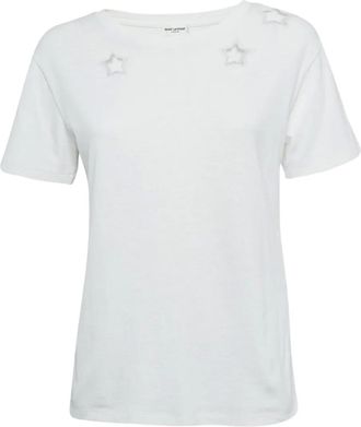 Saint Laurent T-shirt met sterrenpatroon - Wit