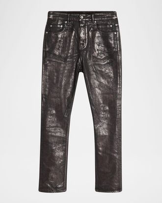 DRKSHDW RICK OWENS Mens Bronze Coated Slim Denim Jeans