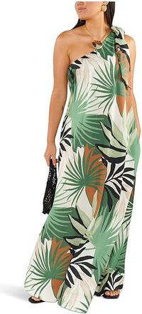 Show me your Mumu Jackie Maxi Dress Womens Dress Caribbean Palms Luxe Satin : XS
