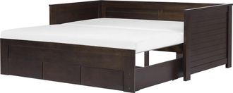 Beliani Cama Extensible De Madera Marr&oacute;n 90/180 X 200 Cm Con Estructura Cama Adicional Extra&iacute;ble Con 3 Cajones Estilo Escandinavo Cahors