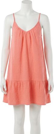 Z Supply Womens Amalia Gauze Mini Dress In Papaya Glow