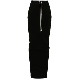 Rick Owens Pull On Pillar Rok - Dames - Rokken - Zwart - Maat: M Katoen