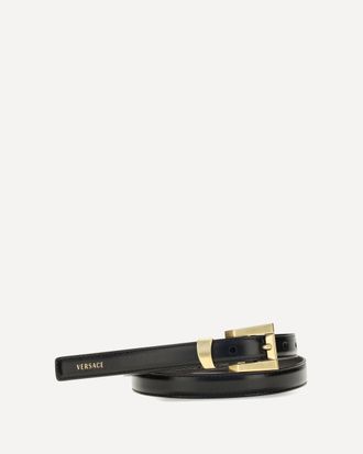 Versace Glossy leather logo print Belt Female 75