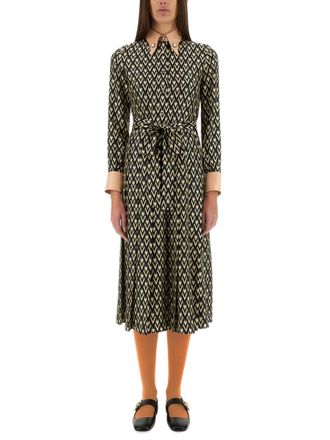 Valentino Garavani Toute La V Twill Midi Dress