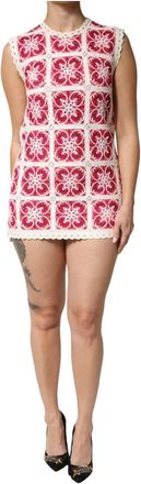 Dolce & Gabbana Brick Stitched Gehaakte Mini Jurk - Dames - Korte kleedjes - Veelkleurig - XS - Katoen - Kleedjes
