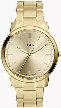 Fossil Minimalist Quartz Gold Dial Mens Watch FS6181