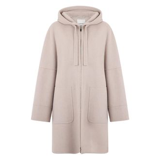 Max Mara Parkas, female, Beige, Size: S Double-faced Wool Hooded Coat
