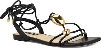 Nine West Niraa Ankle Wrap Sandal in Black at Nordstrom, Size 9.5