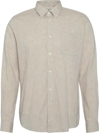 Barbour Nelson Tailored Fit Katoen Linnen Shirt - Heren - Casual Overhemden - Beige - XL - Katoen - Overhemden